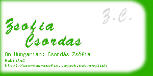 zsofia csordas business card